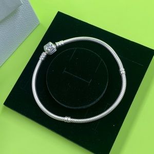 Authentic Pandora Snake Chain Charm Bracelet Sterling Silver Moments 7.9”
